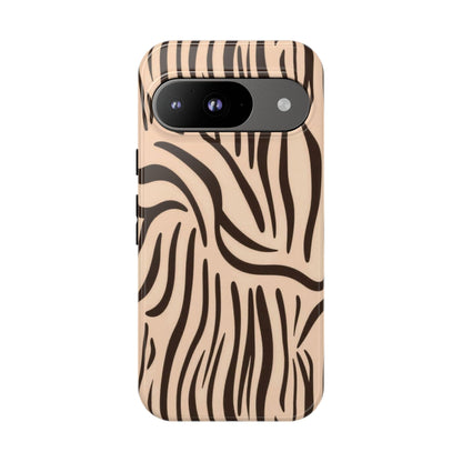 Zebra Stripe Tough Phone Case – Neutral Animal Print Protective Cover