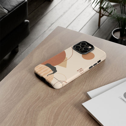 Abstract Earth Tones Phone Case — Minimal Geometric Design