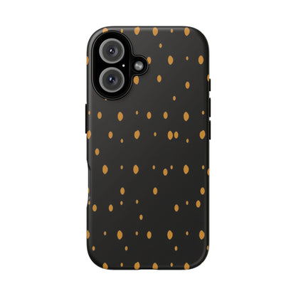 Black & Gold Dot Tough Phone Case — Protective Sparkle Pattern