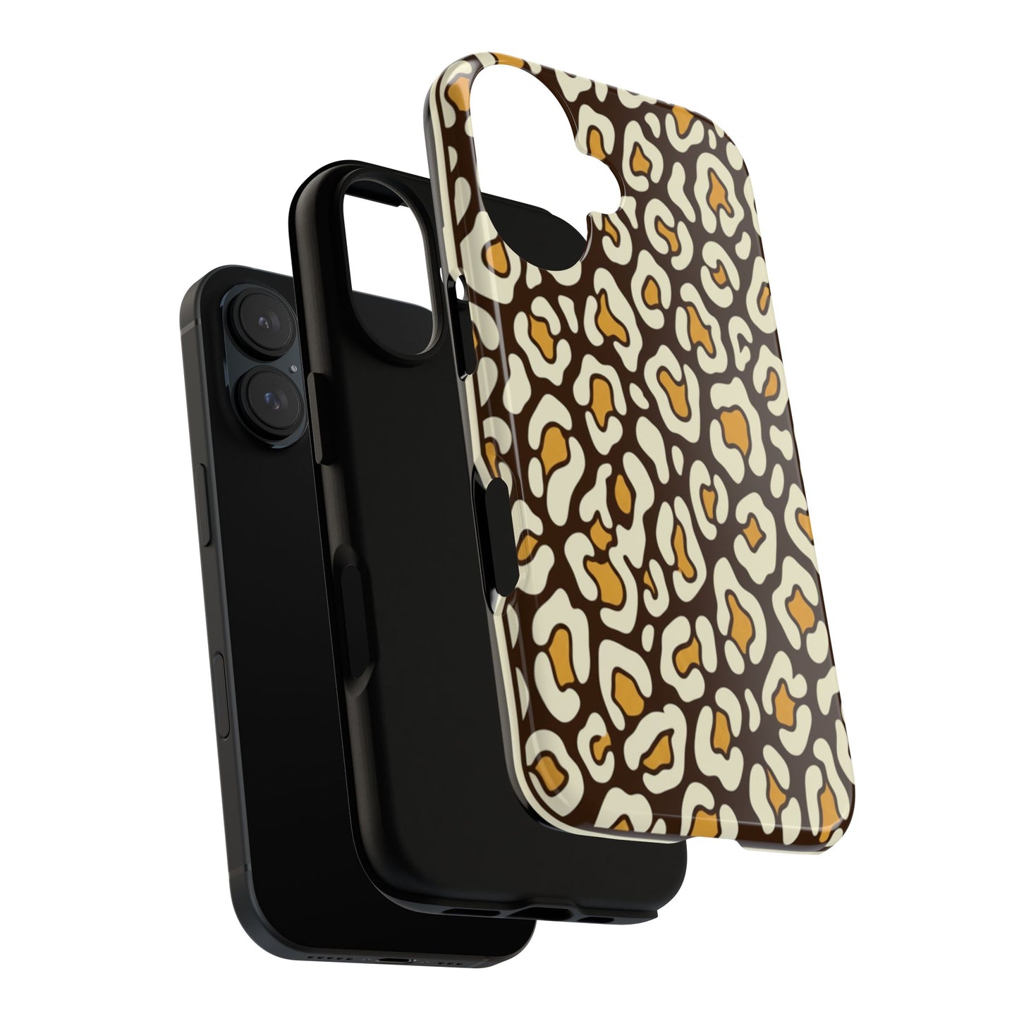 Leopard Print Tough Phone Case — Durable Protective iPhone Cover