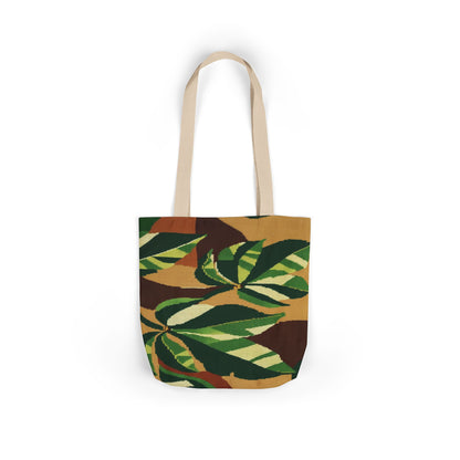 Tropical Camo Canvas Tote Bag – Green Leaf Print