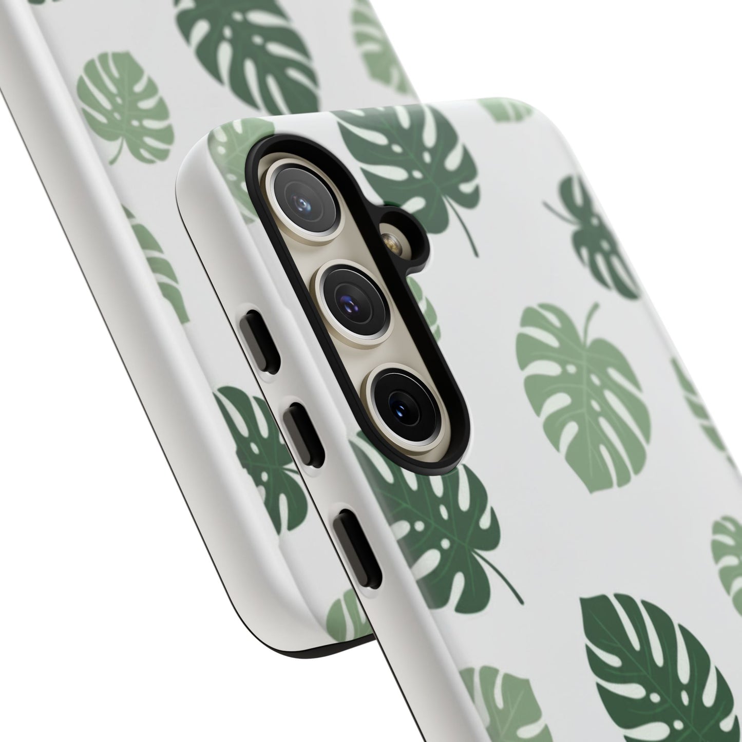 Monstera Leaf Tough Phone Case – Tropical Green Palm Pattern Protective Cover
