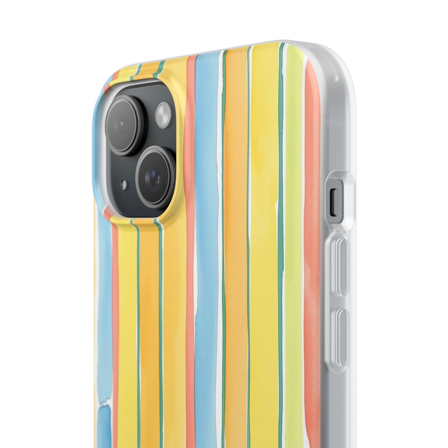 Watercolor Stripe Phone Case — Bright Pastel Vertical Stripes Protective Flexi Case