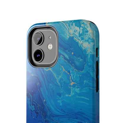 Blue Ocean Pebble Tough Phone Case — Protective Artistic Marble Design