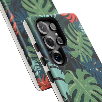 Tropical Monstera Phone Case — Colorful Leaf Protective Tough Case