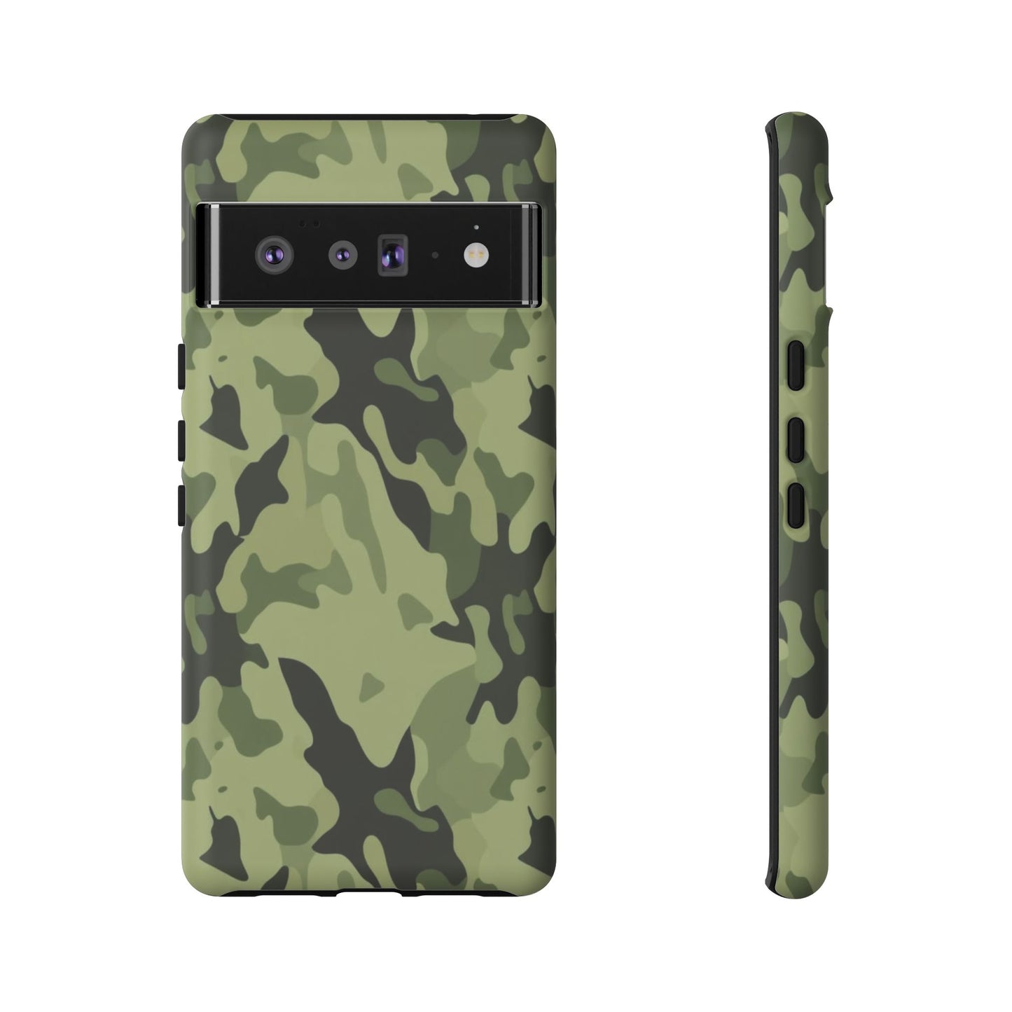 Camo Tough Phone Case — Military Green Protective iPhone Cover