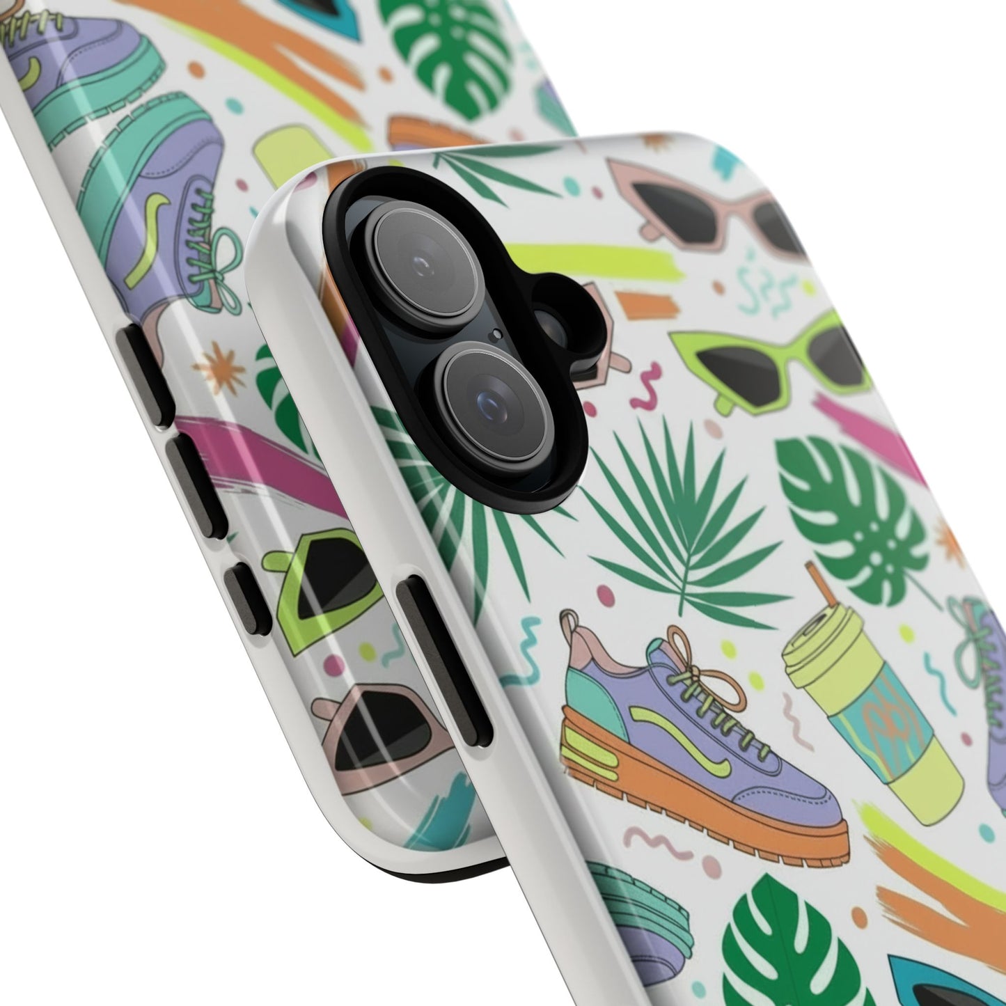 Tough Cases — Colorful Retro Sneakers & Sunglasses Phone Case