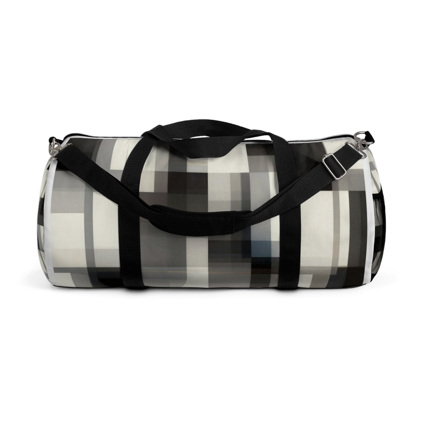 Monochrome Pixel Pattern Duffel Bag — Modern Travel Gym Bag