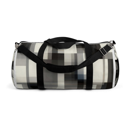 Monochrome Pixel Pattern Duffel Bag — Modern Travel Gym Bag