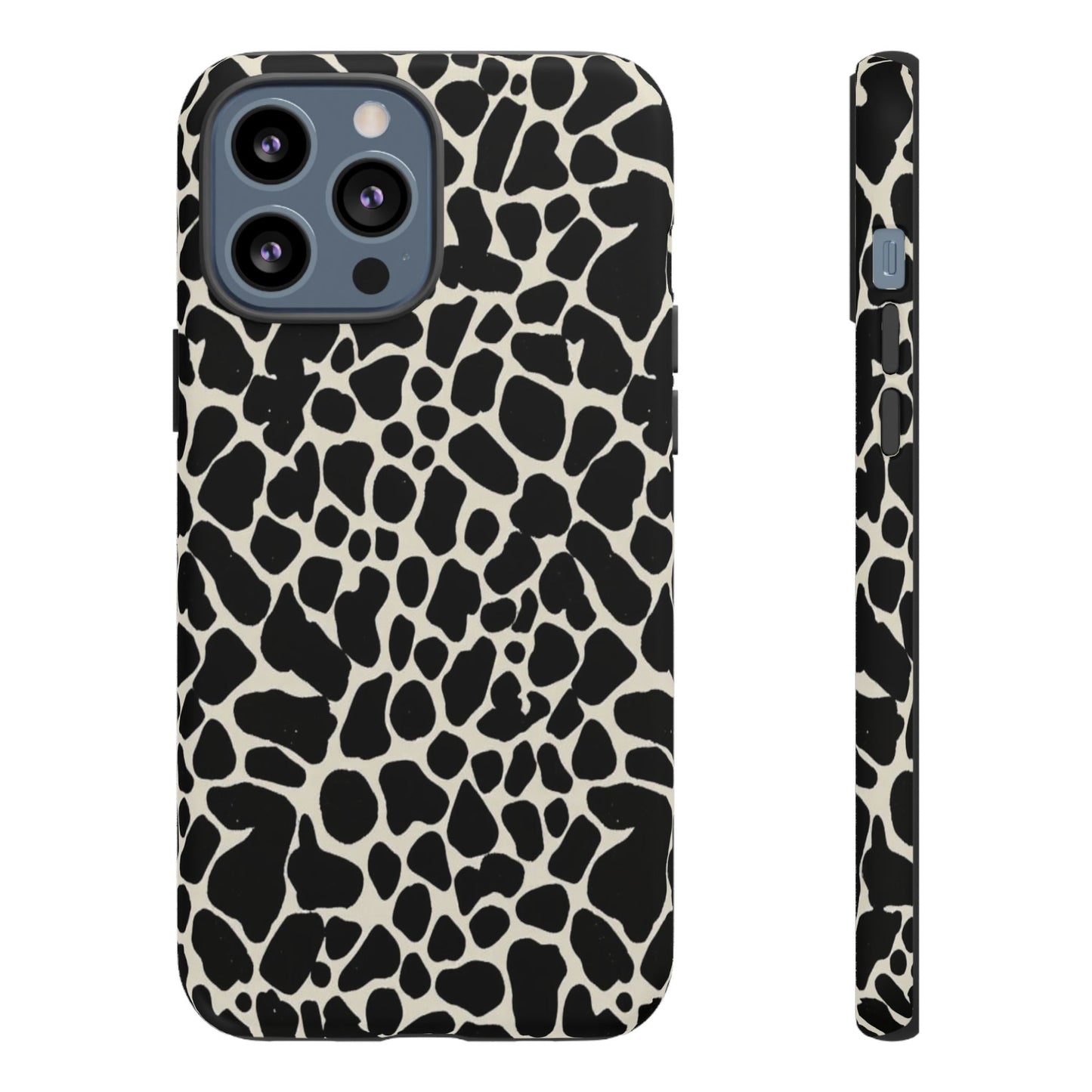Black and White Cowhide Phone Case — Protective Tough Case