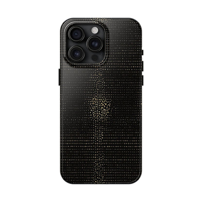 Tough Phone Case — Black Textured Metallic Dot Shield