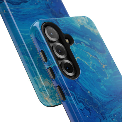 Blue Ocean Pebble Tough Phone Case — Protective Artistic Marble Design