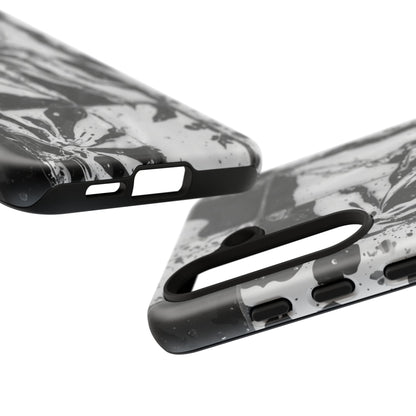 Monochrome Tile Floral Tough Phone Case