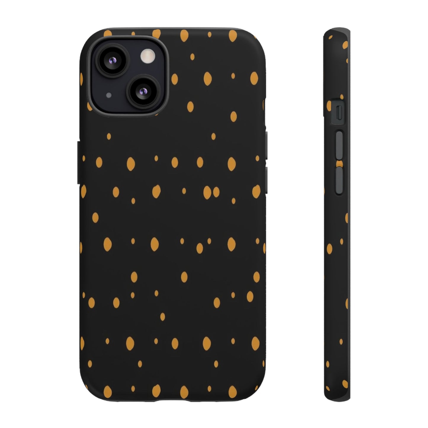 Black & Gold Dot Tough Phone Case — Protective Sparkle Pattern
