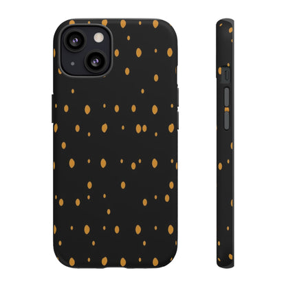 Black & Gold Dot Tough Phone Case — Protective Sparkle Pattern