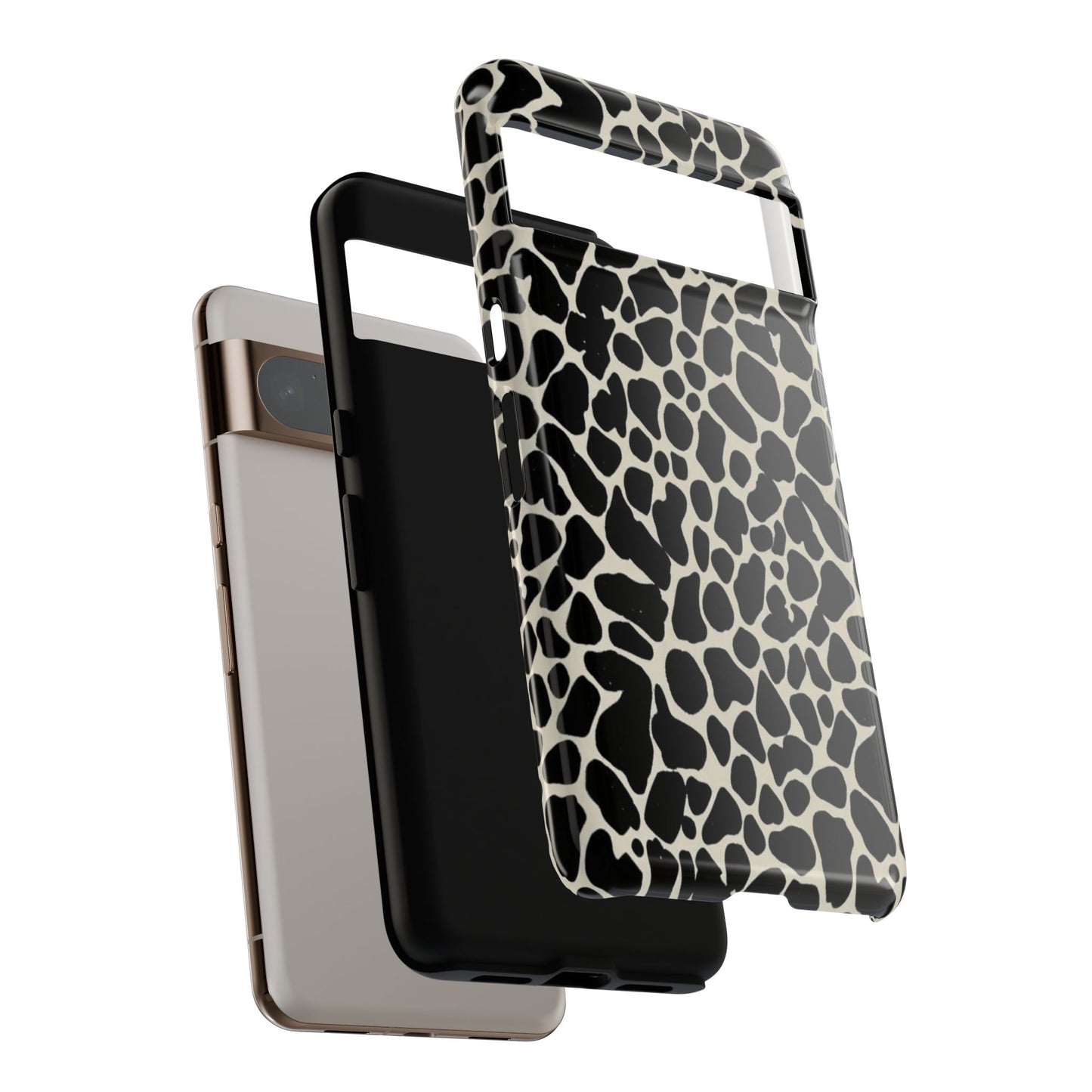Black and White Cowhide Phone Case — Protective Tough Case
