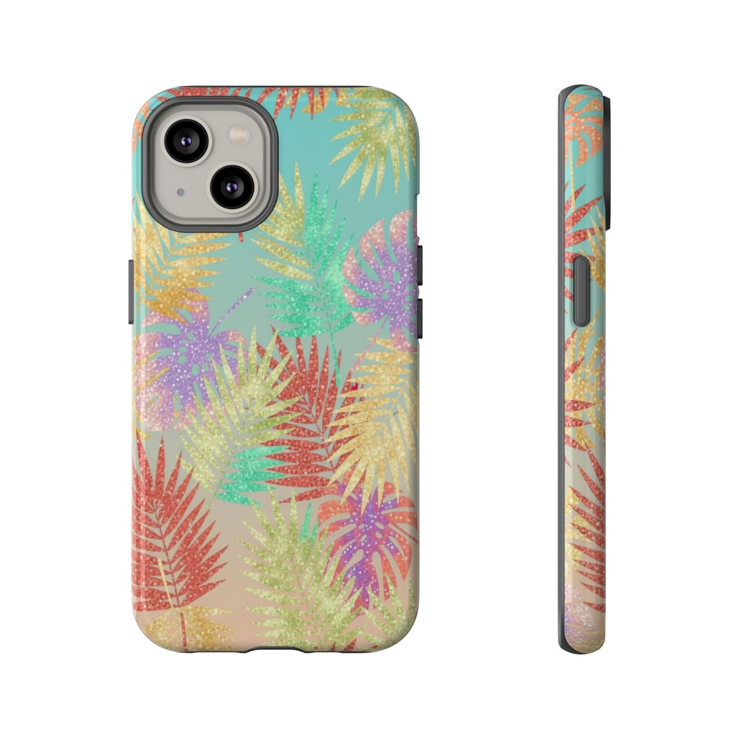 Tropical Palm Leaf Tough Phone Case – Colorful Pastel Botanical Protection