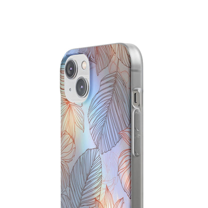 Floral Holographic Phone Case — Iridescent Leaves & Flowers Flexi Case