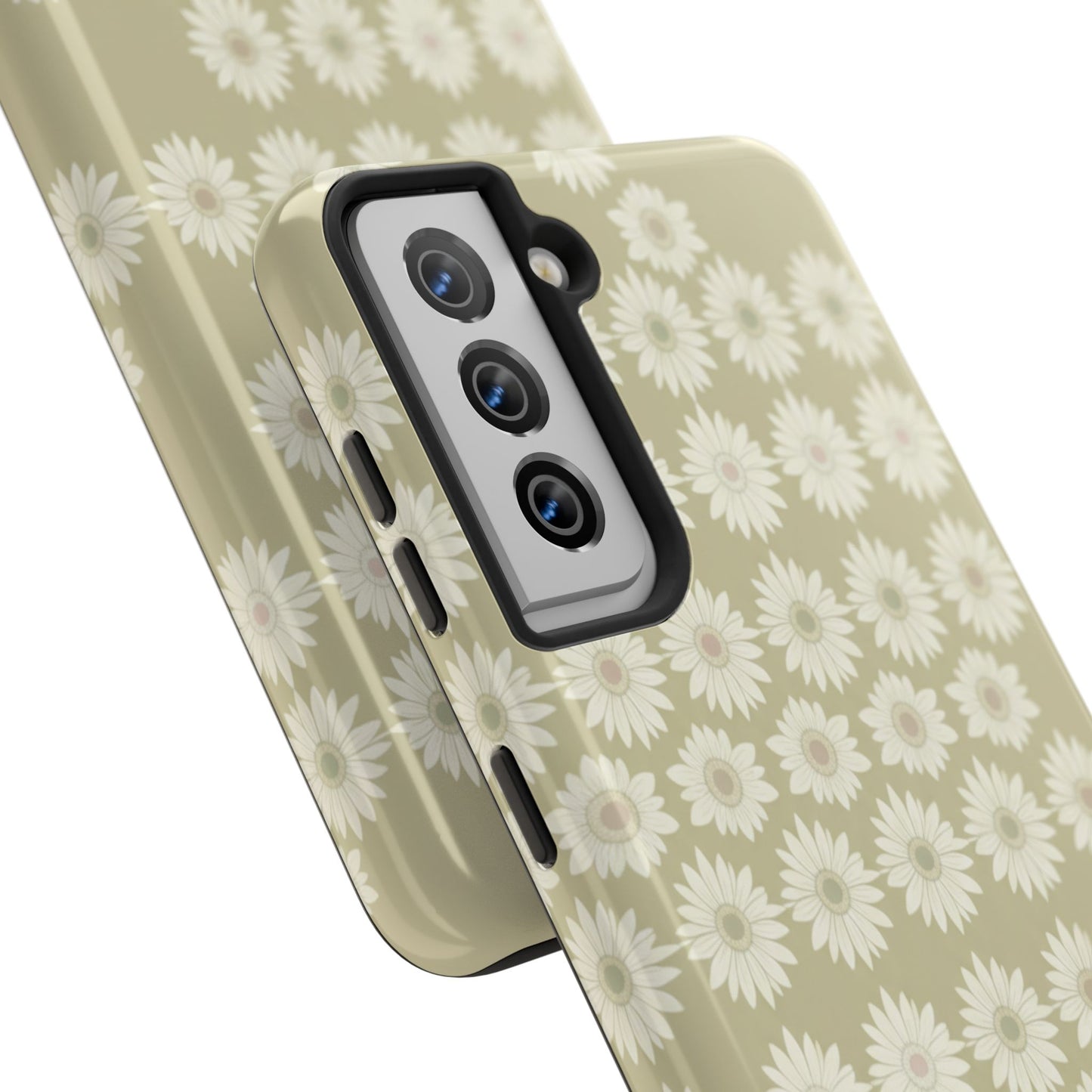 Daisy Pattern Tough Phone Case — Protective Floral iPhone Cover