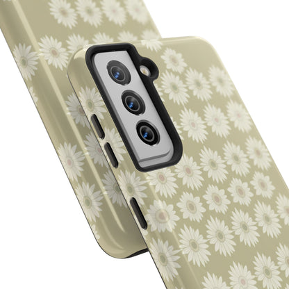 Daisy Pattern Tough Phone Case — Protective Floral iPhone Cover