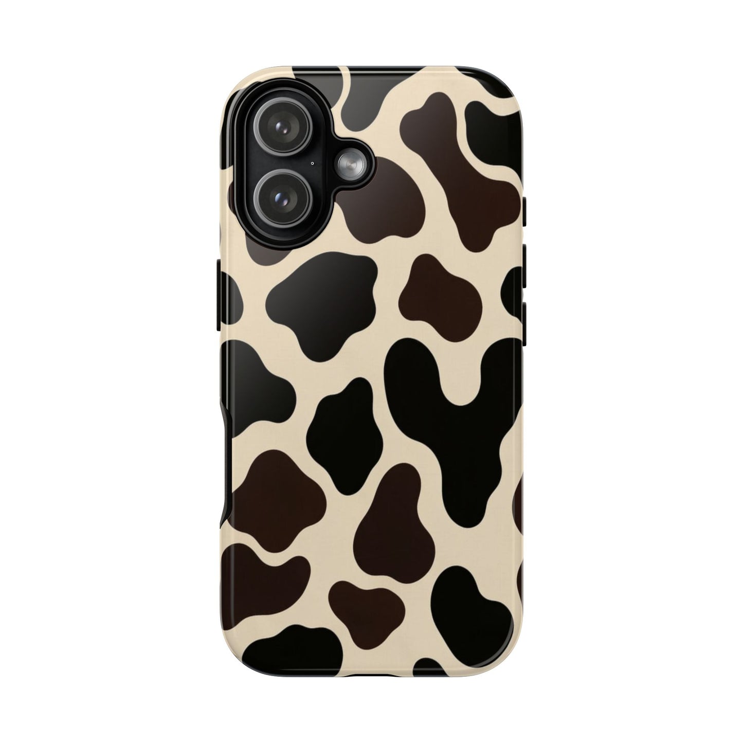 Cow Print Phone Case — Black & Cream Protective  Case
