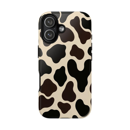 Cow Print Phone Case — Black & Cream Protective  Case