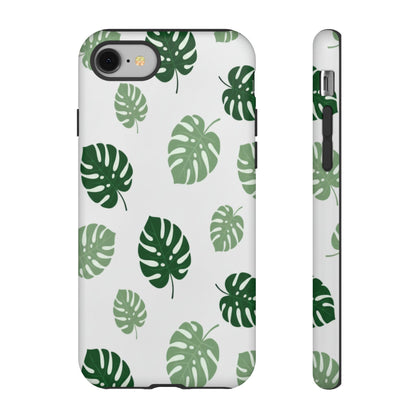 Monstera Leaf Phone Case — Tropical Green Pattern Tough Case