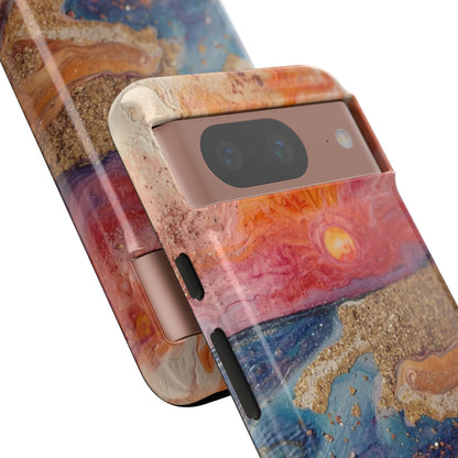 Sunset Coast Phone Case — Colorful Abstract Beach Art Tough Case