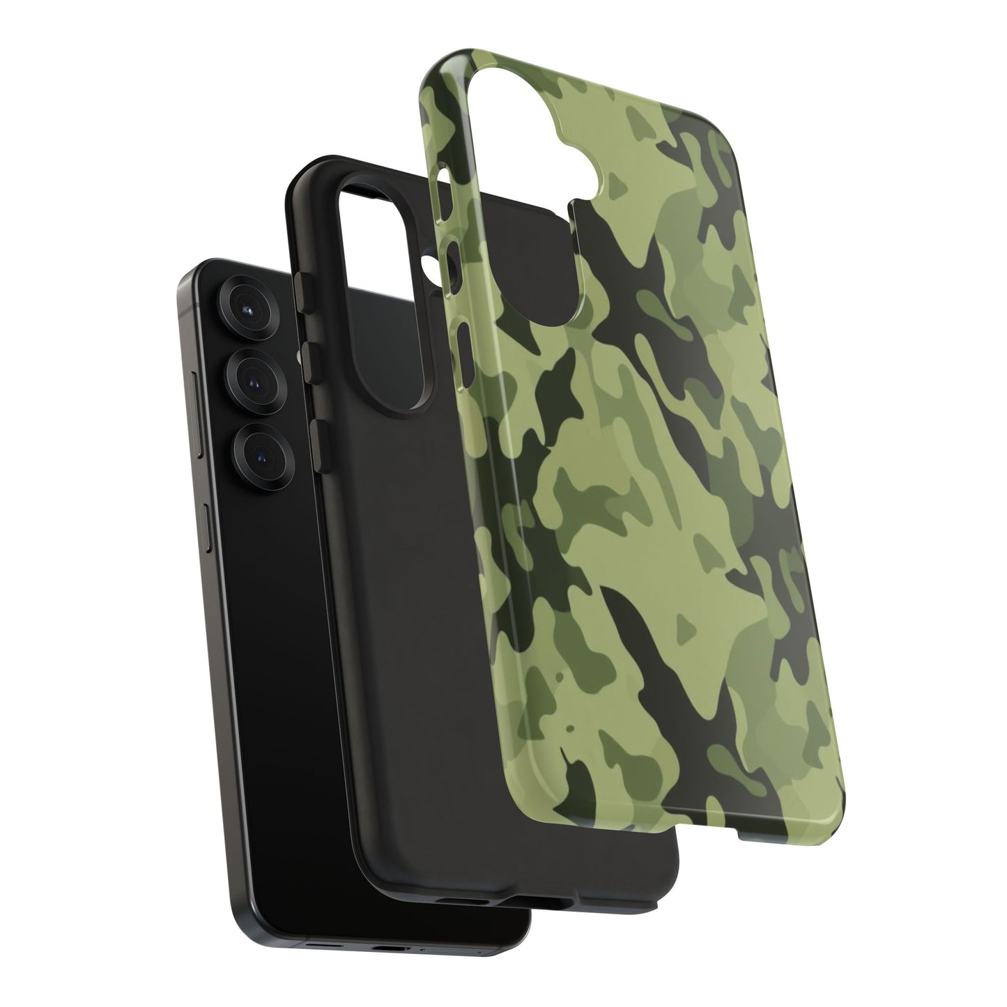 Camo Tough Phone Case — Military Green Protective iPhone Cover