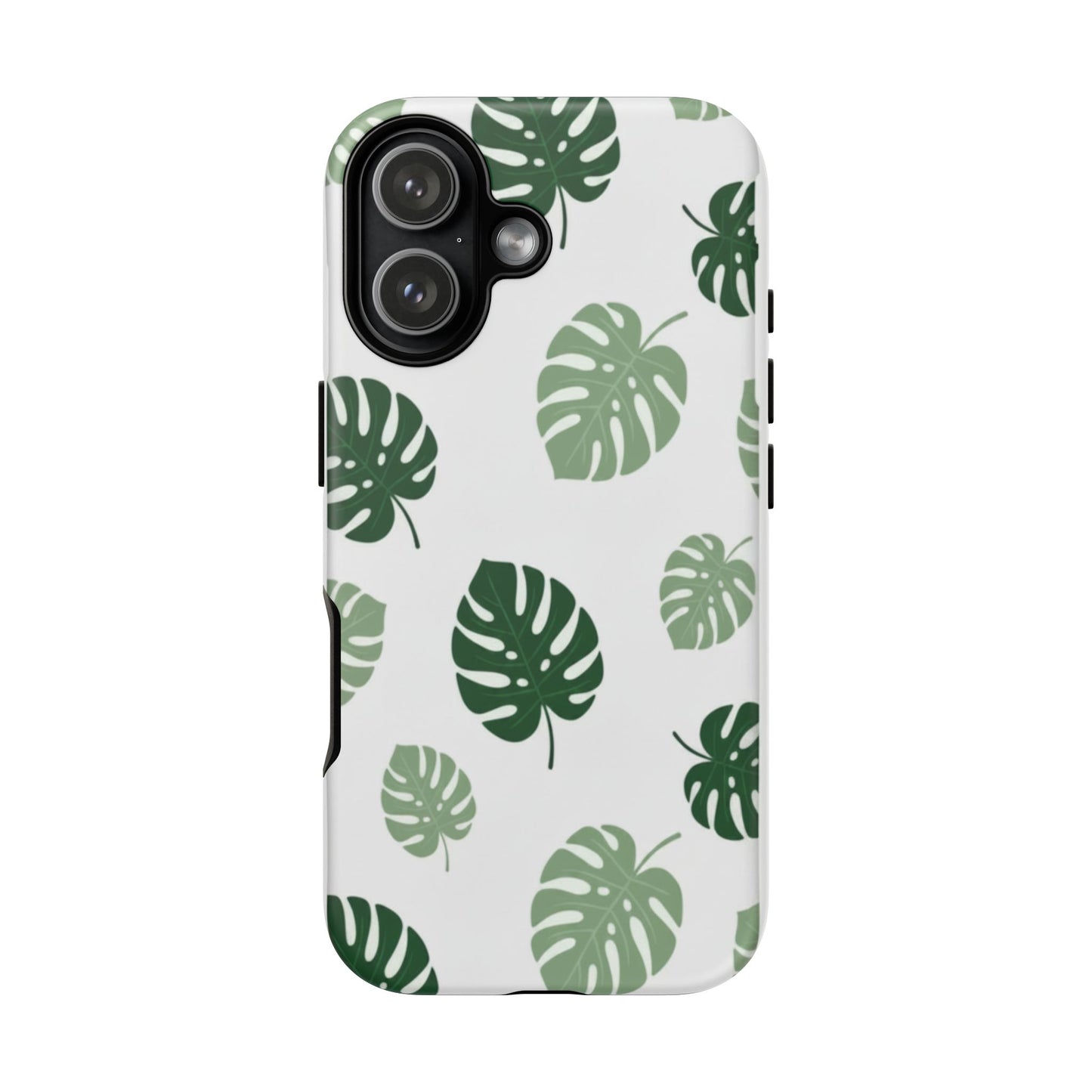 Monstera Leaf Tough Phone Case – Tropical Green Palm Pattern Protective Cover