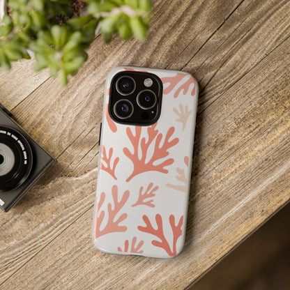 Coral Reef Pattern Tough Phone Case — Pink Beachy Protective Cover