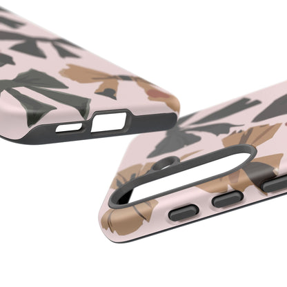 Bow Pattern Phone Case - Pink, Brown & Black Bows Protective Cover