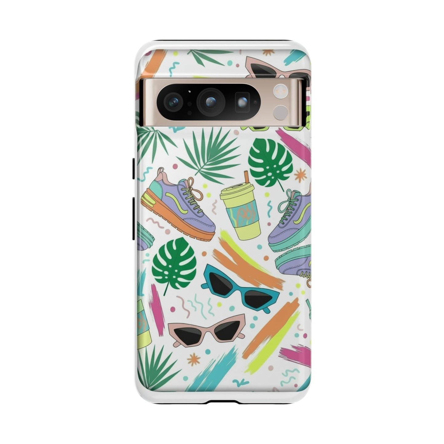 Tough Cases — Colorful Retro Sneakers & Sunglasses Phone Case