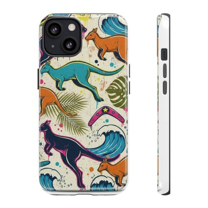 Tough Cases — Colorful Surfing Kangaroo Phone Case