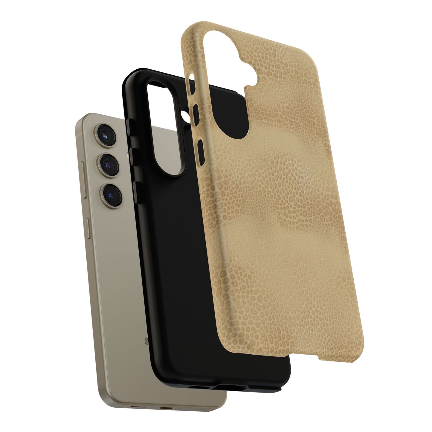 Tan Distressed Leather Texture Phone Case — Rugged Protective iPhone Cover