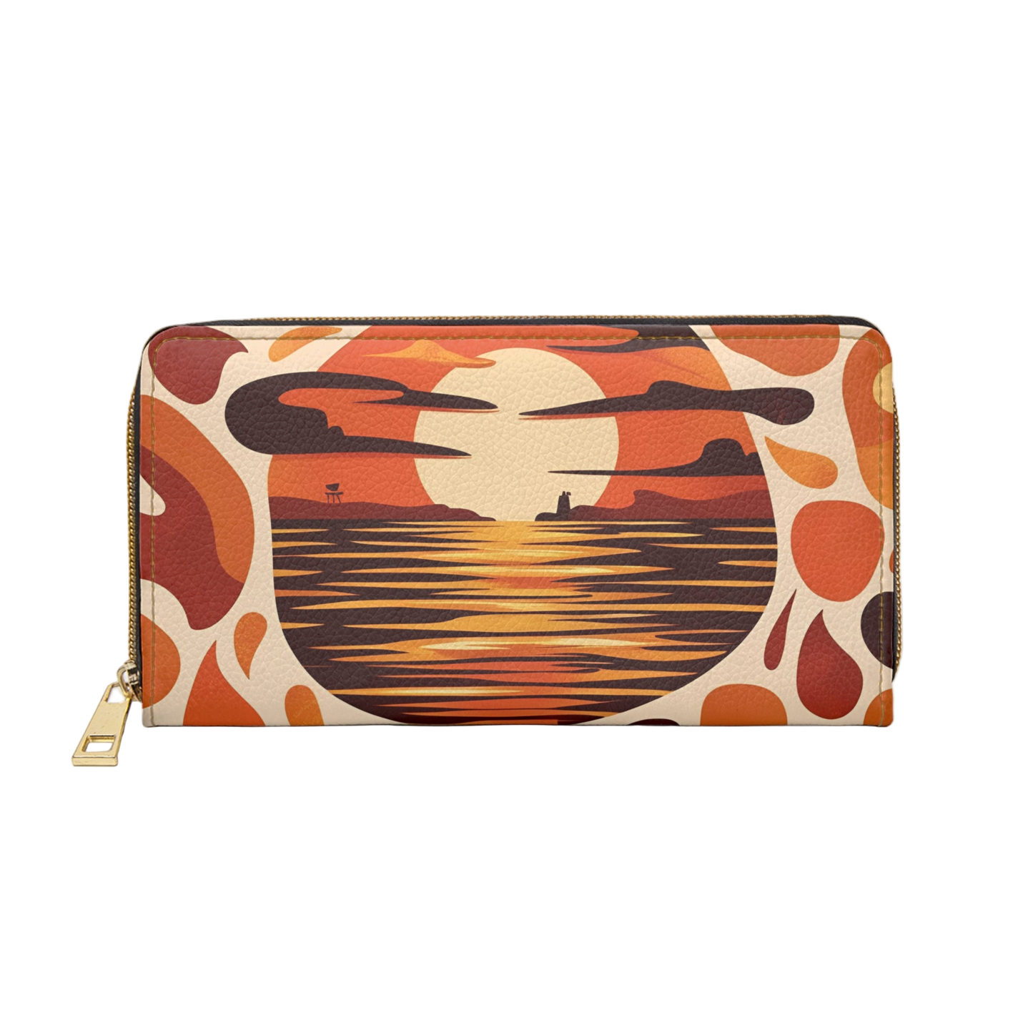 Women's Abstract Coastal Wallet - Ocean Inspired Bold Hues