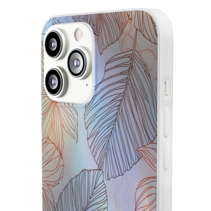 Floral Holographic Phone Case — Iridescent Leaves & Flowers Flexi Case