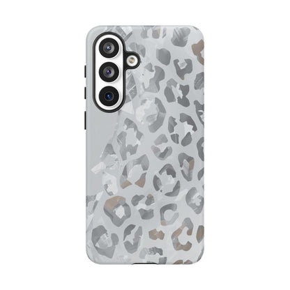 Silver Leopard Tough Phone Case