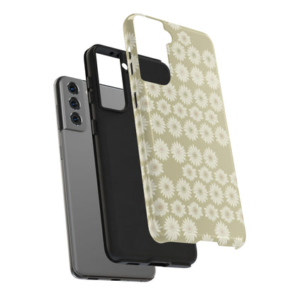 Daisy Pattern Tough Phone Case — Protective Floral iPhone Cover