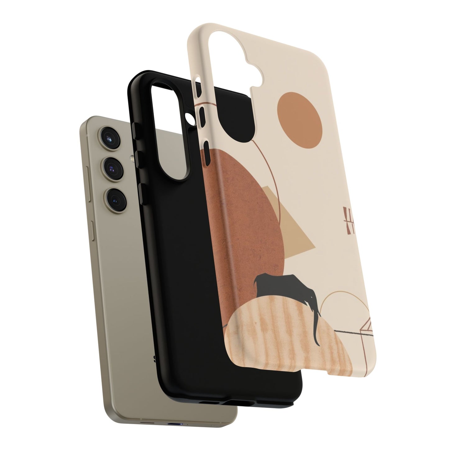 Abstract Earth Tones Phone Case — Minimal Geometric Design