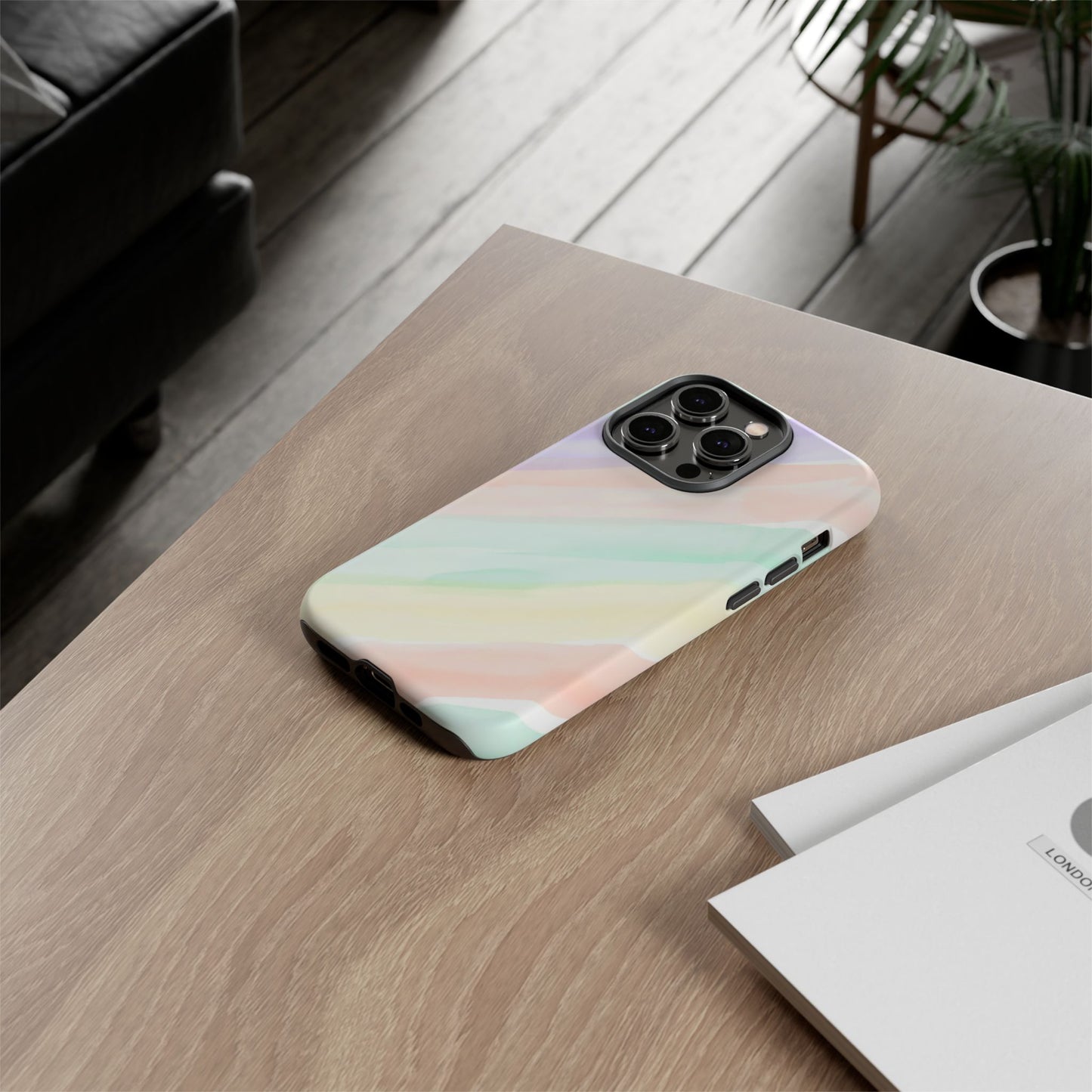 Pastel Watercolor Stripe Tough Phone Case
