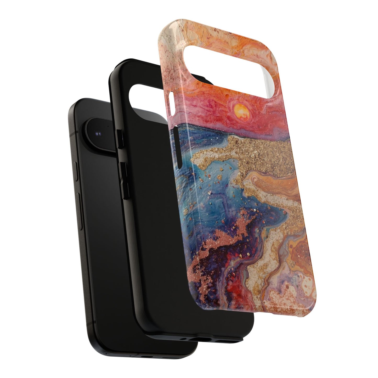 Sunset Coast Phone Case — Colorful Abstract Beach Art Tough Case
