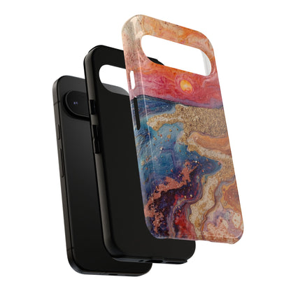 Sunset Coast Phone Case — Colorful Abstract Beach Art Tough Case