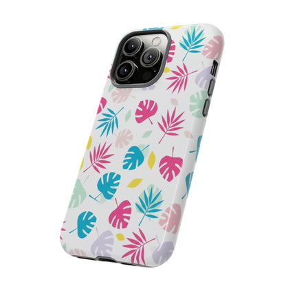 Tropical Leaf Phone Case — Colorful Pastel Monstera & Palm iPhone Case