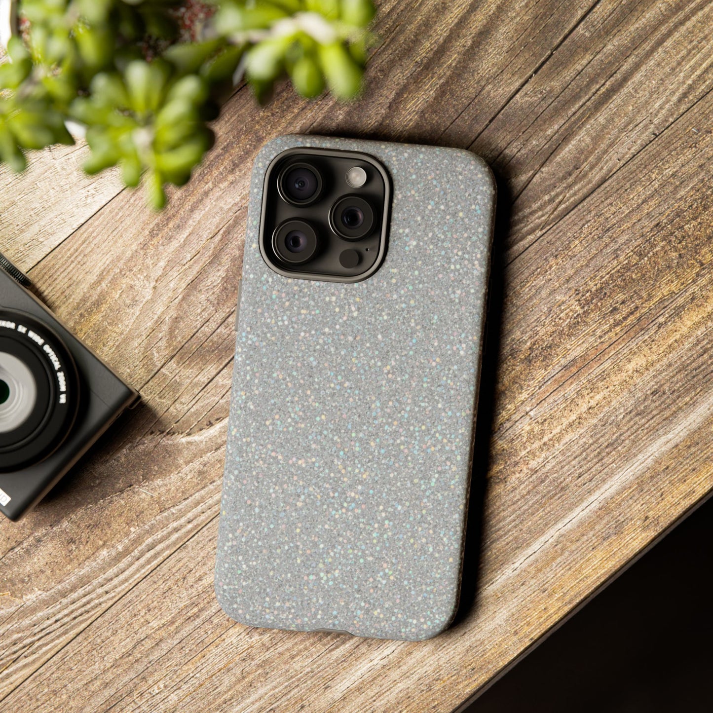 Glitter Silver Tough Phone Case — Sparkling Protective Phone Case