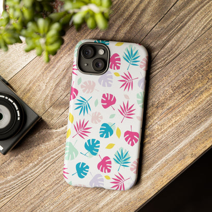 Tropical Leaf Phone Case — Colorful Pastel Monstera & Palm iPhone Case
