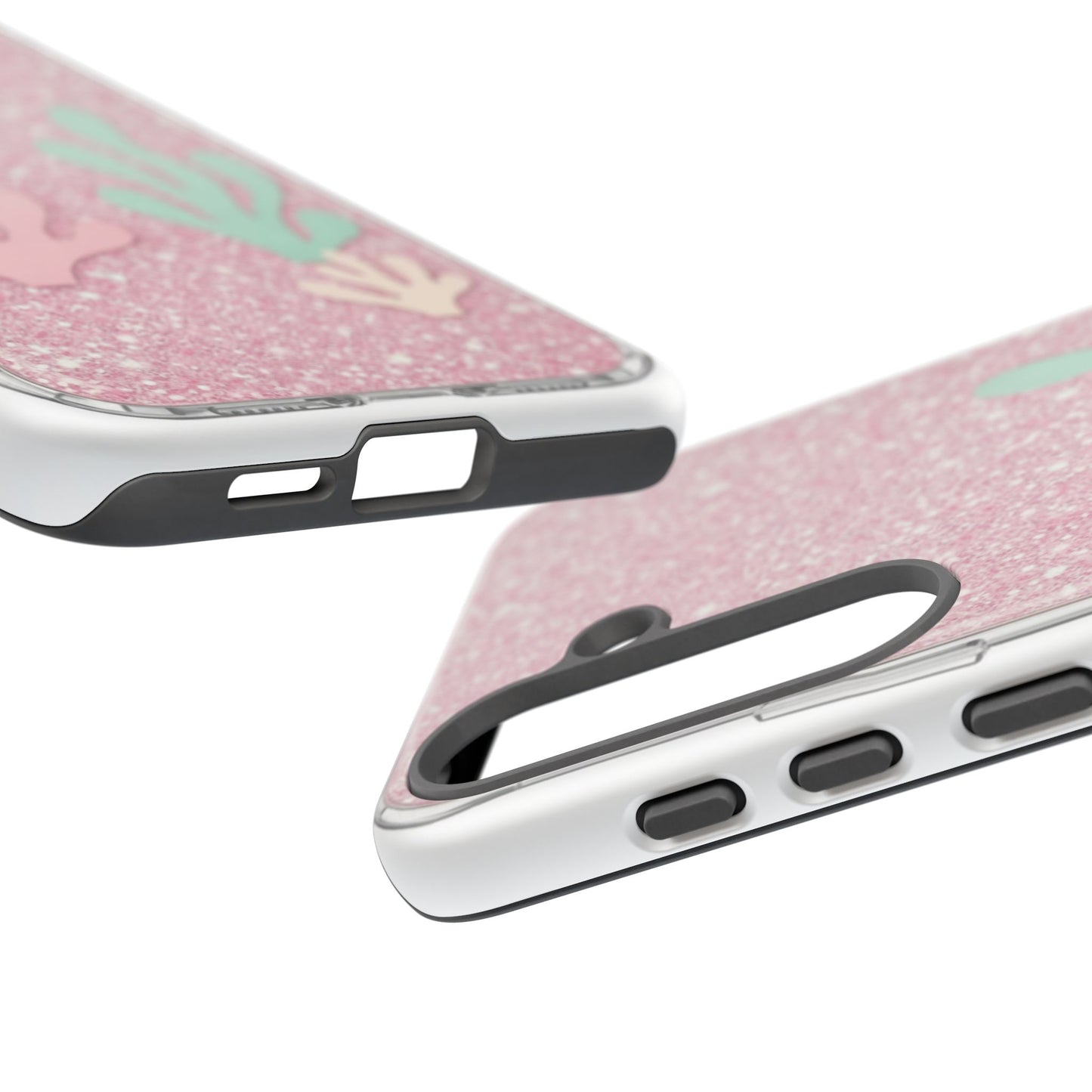 Pink Glitter Seaweed Tough Case - Sparkle Protective Phone Cover