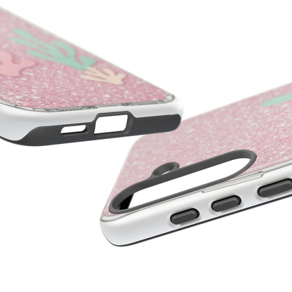 Pink Glitter Seaweed Tough Case - Sparkle Protective Phone Cover