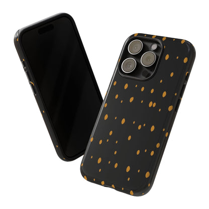 Black & Gold Dot Tough Phone Case — Protective Sparkle Pattern