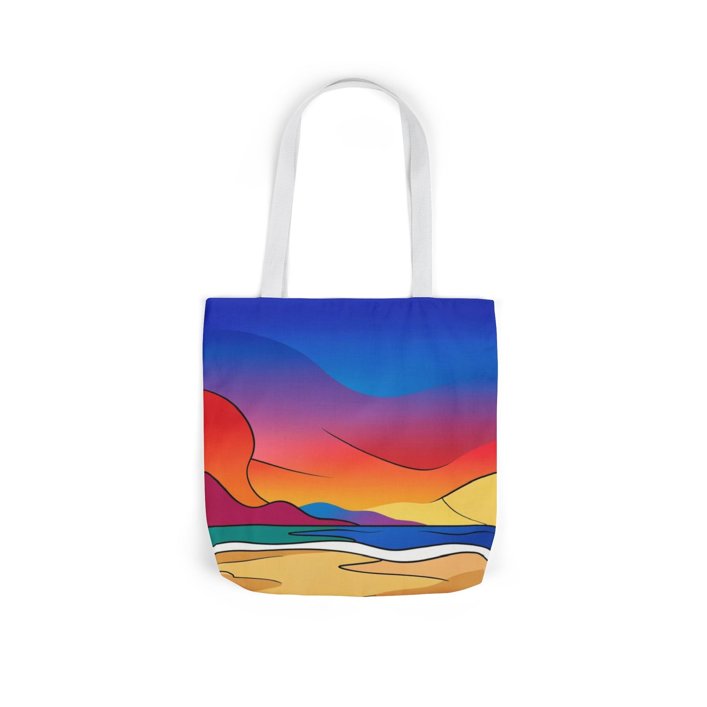 Colorful Sunset Landscape Canvas Tote
